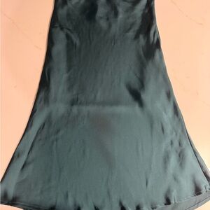 Leith Satin Midi Skirt – Teal – XS (Fits Like S)